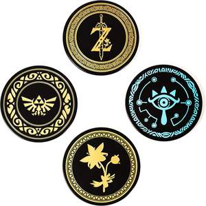 Sous-verres en métal personnalisés Legend of <span class=keywords><strong>Zelda</strong></span> Sous-verres en aluminium imprimés Sous-verres en métal Produit artisanal - Product Image 2