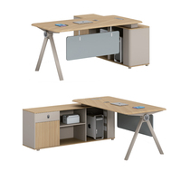 Bureau de direction, bureau de patron, mobilier de bureau modulaire en L, simple et moderne, combinaison bureau-chaise pour une personne