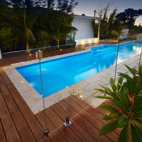 Clôture de piscine en verre trempé transparent de 12mm, populaire en australie