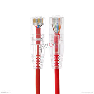 Câbles de raccordement OEM ultra-minces UTP CAT6A non blindés, câble réseau 28AWG <span class=keywords><strong>10Gb</strong></span> PVC LSZH Ethernet avec capuchon transparent <span class=keywords><strong>RJ45</strong></span>, 1m - Product Image 2