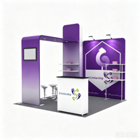 Stand d'exposition modulaire en aluminium 10x10 pieds, présentoir portable à montage rapide, réutilisable, sublimation par transfert thermique avec étagères