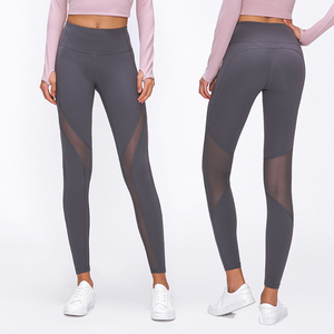 2023 primavera ed estate nuovi pantaloni da Yoga <span class=keywords><strong>in</strong></span> maglia di giunzione a vita alta con Lifting dell'anca asciugatura rapida e traspirante gambali da palestra da donna - Product Image 4