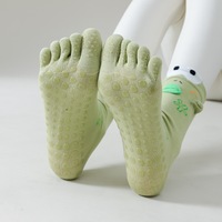 Chaussettes de yoga antidérapantes à cinq doigts Dance Grip pour femmes, en coton et élasthanne, confortables, légères, longues, pour Pilates, barre, gym, exercices