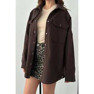 Blusas y Camisas de Gabardina Marrón para Mujer, Producto al por Mayor - Product Image 2