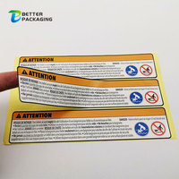 Étiquettes adhésives en vinyle avec impression Rectangle, pièces, autocollants d'avertissement de danger, impression personnalisée, couleur rouge