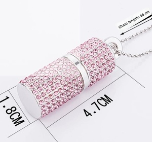 High Speed USB2.0 Metal Lanyard Pendrive 4GB-128GB Custom Laser Engraved Logo Personal Crystal Gift Student <b>Computer</b> <b>Accessories</b> - Product Image 3