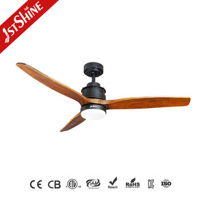 1stshine Ventilateur de plafond Appareils ménagers Télécommande décorée Ventilateur de plafond à 3 pales en bois à intensité variable avec application intelligente - Product Image 1