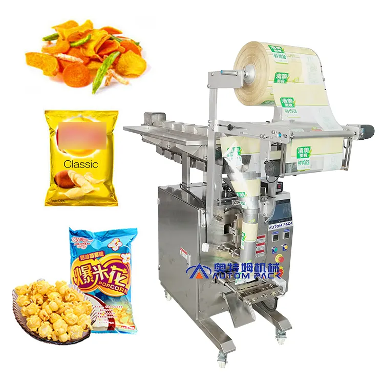 Máquina de embalagem automática profissional para saquinhos de chá e arroz, 250g, 500g, 1kg, açúcar branco granulado, pipoca, nozes, aveia, feijão e grãos