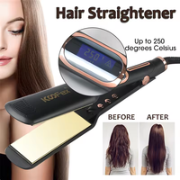 Lisseur de cheveux professionnel 2 en 1 MCH en titane, fer plat haute température 480F/250C, fer à friser pour femmes