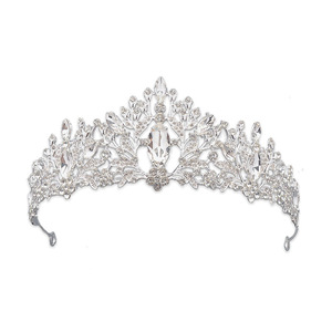 Vente en gros de couronnes nuptiales de mariage en strass diadèmes de fête en cristal en métal de luxe pour femmes accessoires de cheveux en <span class=keywords><strong>diamant</strong></span> coloré diadème - Product Image 1
