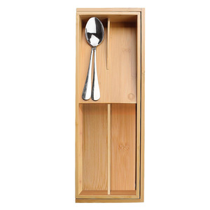 Bamboo Drawer Organizer Expandable <b>Kitchen</b> <b>Storage</b> <b>Box</b> For Cutlery Tableware Rectangular Desktop Organizer 18L Capacity - Product Image 5