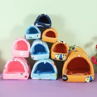 Nouveau Nid pour Animaux de Compagnie en Feutre 100% Coton, Motif Ours Polaire Doré, Chaud et Tendance pour l'Hiver - Design Adorable