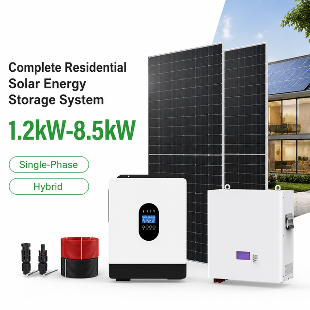 1.2KW-8.5KW Off Grid Solar Power System Complete Hybrid Home Solar Energy System with Lithium Battery