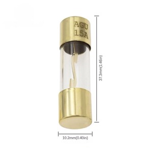 Fusible de Vidrio para Amplificador de Audio para Auto AGU, 10*38mm, Totalmente Chapado en Oro, 10A/30A/50A/60A/80A/100A, Baja Capacidad de Ruptura, Fusible de Acción Rápida - Product Image 2