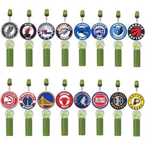 2025 Offre Spéciale de perles focales en PVC de Silicone de sport personnalisées avec des logos d'équipe de l'<span class=keywords><strong>Association</strong></span> nationale de basket-ball pour la fabrication de bijoux de stylo - Product Image 2