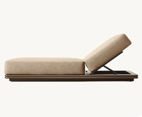 Moderne bronze Aluminium double chaise longue d'extérieur canapé ensembles ensemble de meubles villa chaise longue piscine transat jardin méridienne balcon chaise