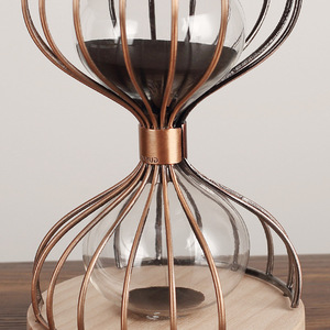 Wooden <b>Hourglass</b> Timer Ornament Minimalist Design Solid Wood Base Decorative Gift For Home Office Desktop - Product Image 3