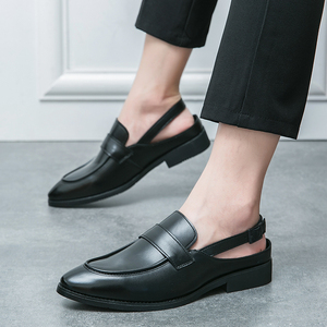 Sandalias de Vestir con Tira Trasera Abierta, Negras, Transpirables, con Hebilla, Tallas 38-46 para Hombre - Product Image 4