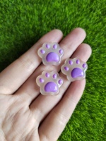 100 PIÈCES Mini-breloques en résine à dos plat de 20 mm, motif patte de chat, pour slime