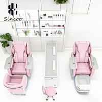 Fauteuils de pédicure électriques de luxe pour spa, avec bassin en céramique et LED, pour salons de manucure