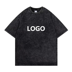 Nuova T-shirt da uomo in cotone 100% a maniche corte, spessa, lavorata a maglia, oversize, con spalle scese, girocollo, lavabile, tinta unita, 240g - Product Image 1