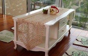 Camino <span class=keywords><strong>de</strong></span> <span class=keywords><strong>Mesa</strong></span> Bordado a Máquina con Jacquard, 100% Poliéster Satinado, con Bordado <span class=keywords><strong>de</strong></span> Rosetas, <span class=keywords><strong>para</strong></span> Uso en el Hogar y Hoteles - Product Image 3