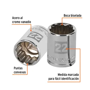 BOX 6 Chiave a bussola da 22 mm, 12 punte, attacco da 1/2 pollice, TRUPER - Product Image 2