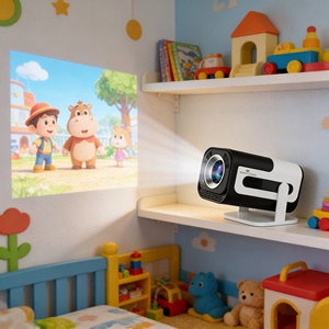 Dernier projecteur vidéo Full HD pour home cinéma 720P, projecteur intelligent Android sans fil, mini projecteur portable 4K pour <span class=keywords><strong>l</strong></span>'apprentissage - Product Image 1