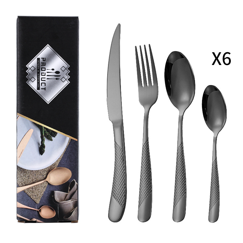 Black 6 sets(24 pcs in total)