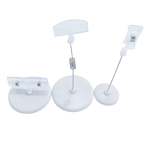 Universal <b>Plastic</b> POP Clip with Signage Holder Base for Retail Countertop and <b>Basket</b> Price Tag Display - Product Image 5
