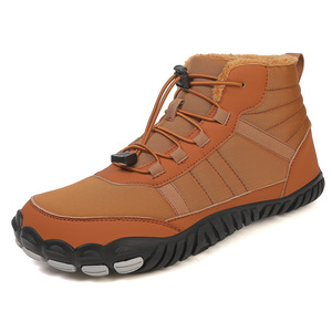 Bottes d'hiver imperméables unisexes, hauteur cheville, doublure chaude en fourrure, chaussures de randonnée d'extérieur, bout rond, tige synthétique, semelle en caoutchouc - Product Image 4