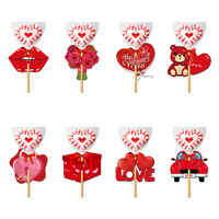Tarjeta de Papel con Diseño de Piruleta para el Día de San Valentín, Estilo Moderno, Decoraciones para Fiesta de San Valentín, Soporte de Papel para Tarjetas, para Paquetes de Regalo de Dulces