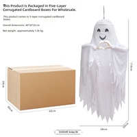 Décoration Suspendue Halloween GGK007 Fantôme Blanc Lumineux Sonore et Interactif pour Intérieur et Extérieur