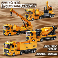 KSF Meilleures ventes Mini ensembles de 5 jouets de camions de construction en plastique, véhicules d'ingénierie moulés sous pression, jouets de camions à rétrofriction