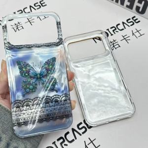 Coque de téléphone Coquette Bow pour <span class=keywords><strong>iPhone</strong></span> tous modèles et Android, dos transparent brillant, bord ondulé mignon, antichoc, vente en gros OEM - Product Image 1