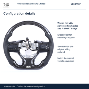 พวงมาลัยคาร์บอนไฟเบอร์สำหรับ Lexus es Open Center Selected Configuration LESCFREF - Product Image 2