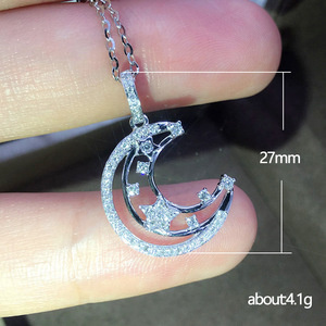 Collana con Ciondolo Luna e Stella per Donne, Stile Giapponese e Coreano, Catena per Clavicola, Gioielli alla Moda - Product Image 4