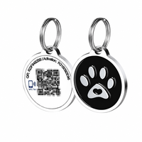 Vente en gros d'étiquettes d'identification intelligentes NFC personnalisées pour animaux de compagnie, étiquette de nom de chien avec code QR, motif animal en cristal, durable, étiquette de collier personnalisée pour animaux de compagnie