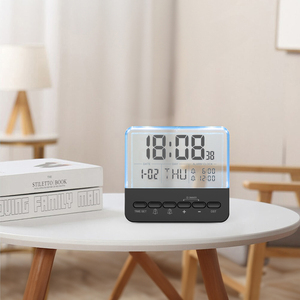 <span class=keywords><strong>Réveil</strong></span> transparent avec affichage de l'heure, du jour, de la date, des secondes et de l'heure d'été, horloge de bureau et de maison, style INS, affichage 12/24H - Product Image 2