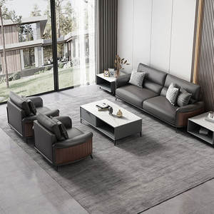 Lyyu फर्नीचर उच्च गुणवत्ता वाले आधुनिक लक्जरी ब्रांड बड़े पूरे घर सजावट चमड़े के मध्य शताब्दी आधुनिक मॉड्यूलर कार्यालय सोफा - Product Image 4