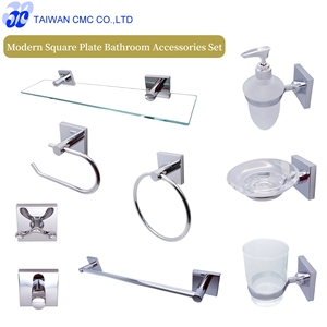 Juego de accesorios de baño cuadrados Gancho cuadrado moderno montado en la pared Gancho de toalla Doble - Product Image 4