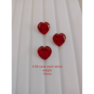 Rubí Cultivado en Laboratorio, Forma de Corazón, Gema Suelta, Rojo Intenso, Calidad Premium, Piedra Sintética para Joyería, Hecho a Mano - Product Image 6