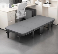 Lit de repos pliable multifonctionnel à 4 sections, cadre métallique robuste et anti-rouille, pliage ultra-compact en quatre parties