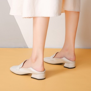 Mocasines de <span class=keywords><strong>Mujer</strong></span> de Diseño de Lujo Yixinda con Punta Cuadrada y Tacón Grueso, Suela de Tendón de Res, Forro de Microfibra, Decoración con Cinturón de Cuero - Product Image 4