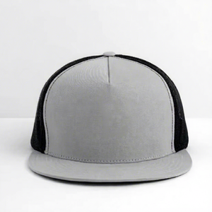 Casquette Trucker Grise en Maille à 5 Panneaux Réglable Unisexe Décontractée pour Adultes Printemps-Été - Product Image 1