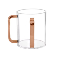 Tasse de lavage Judaica avec poignées dorées-Coupe de Kiddouche Lucite transparente pour le Shabbat juif, la Pâque et la décor