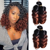 Extensions de cheveux synthétiques personnalisées pour tresses françaises, ondulations profondes lâches, tresses au crochet, boucles spirales pour femmes