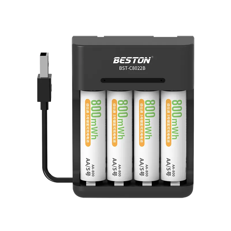 BESTON Convenient charging USB 1.2V AA AAA Batteries Charger 4 slot