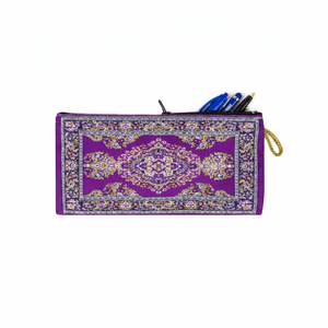 Purple Color Miniature Turkish Woven Carpet Toruist Souvenir Pencil Case - Product Image 2