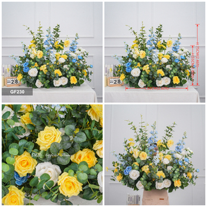 Décoration florale de luxe pour mariage, guirlande colorée en soie artificielle pour allée centrale - Product Image 3